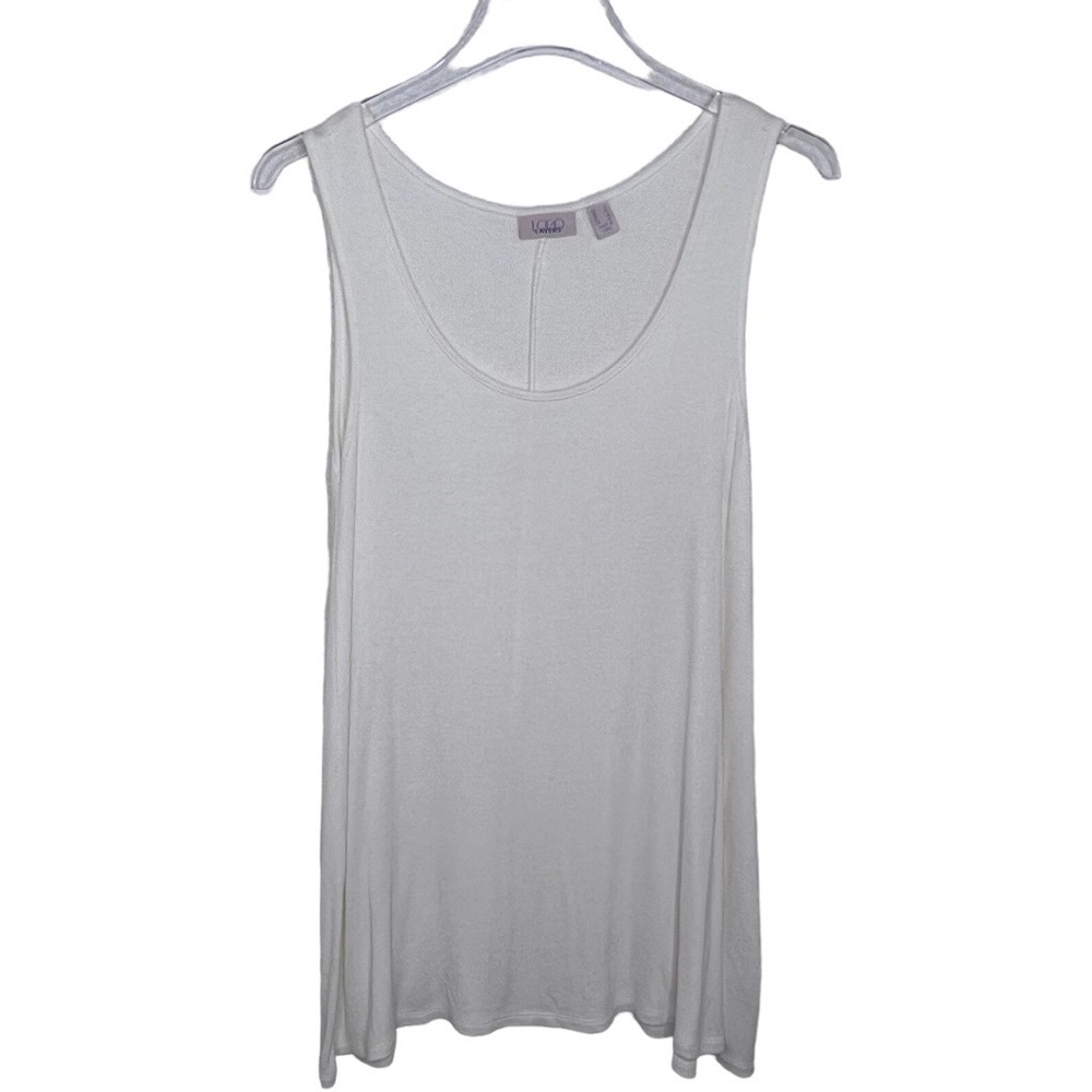 LOGO Layers by Lori Goldstein Rib Knit Straight Hem Tank Top Longline